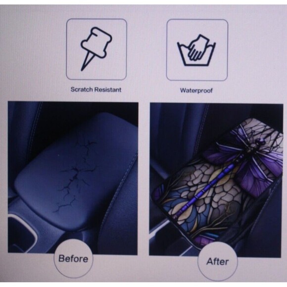 Dragonfly Console Cover & Matching Drink Holder Coasters 3 Pc Set Colorful NIP - Picture 7 of 9